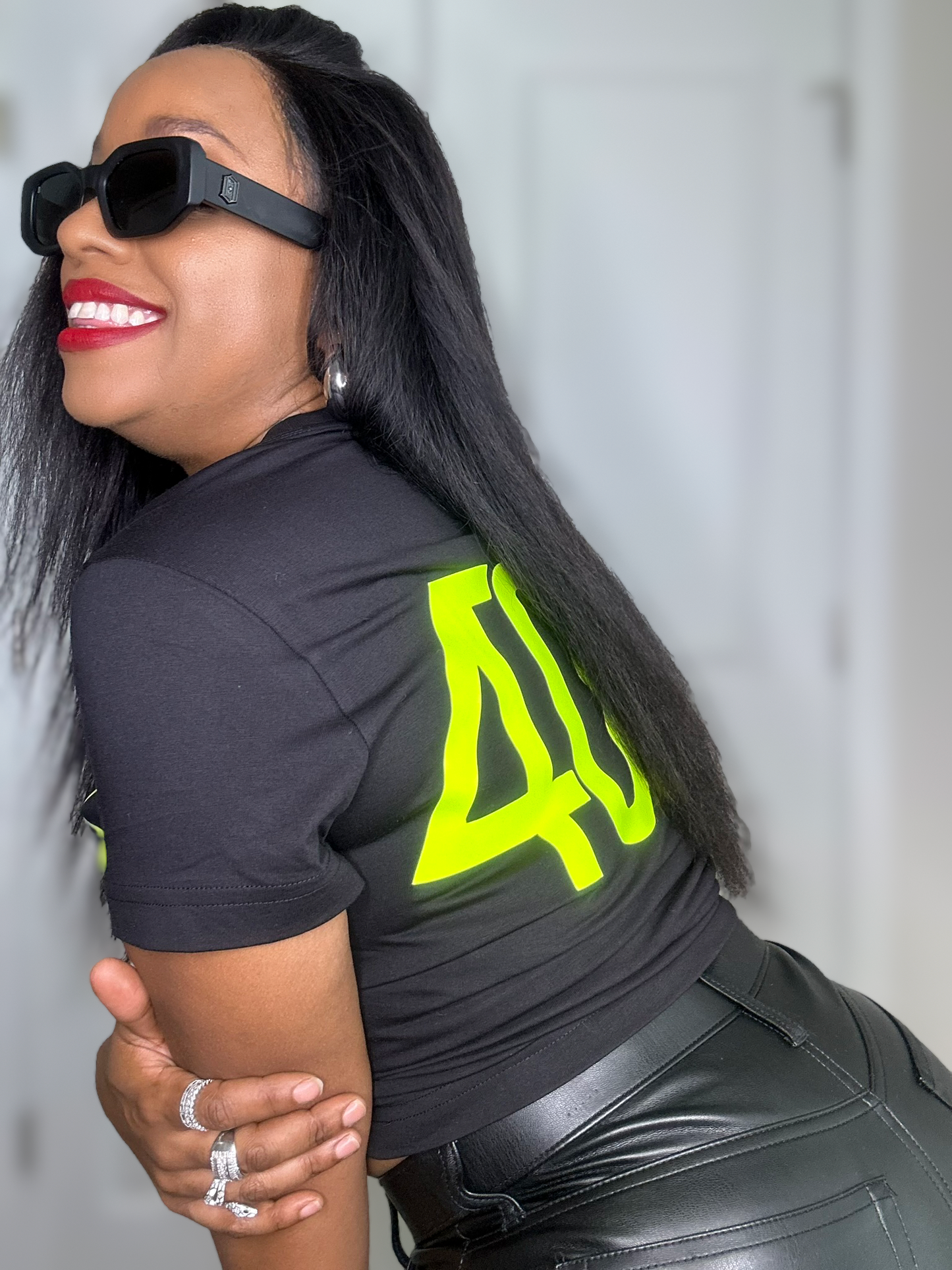 FOUR™ Essential Logo Tee (Black&Neon)