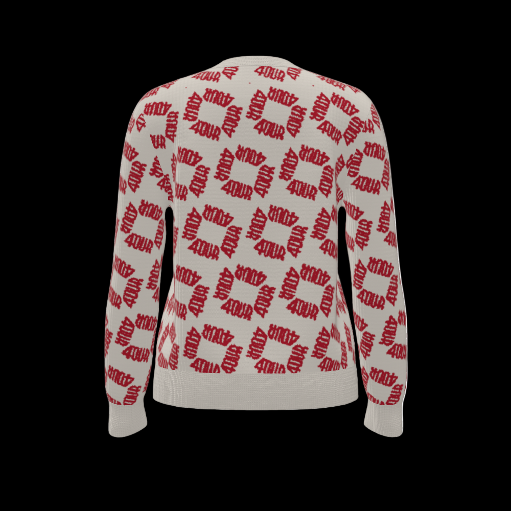 House of FOUR™ Crew Sweater (Creme&Crimson)