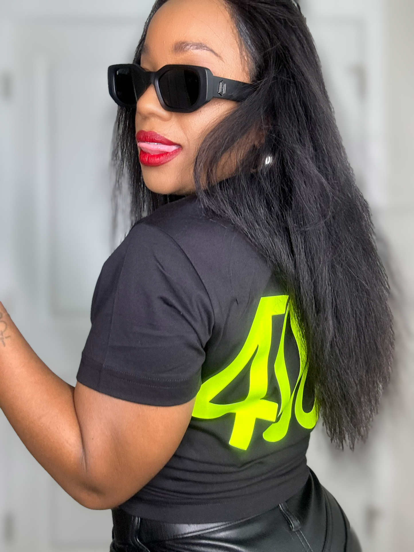 FOUR™ Essential Logo Tee (Black&Neon)