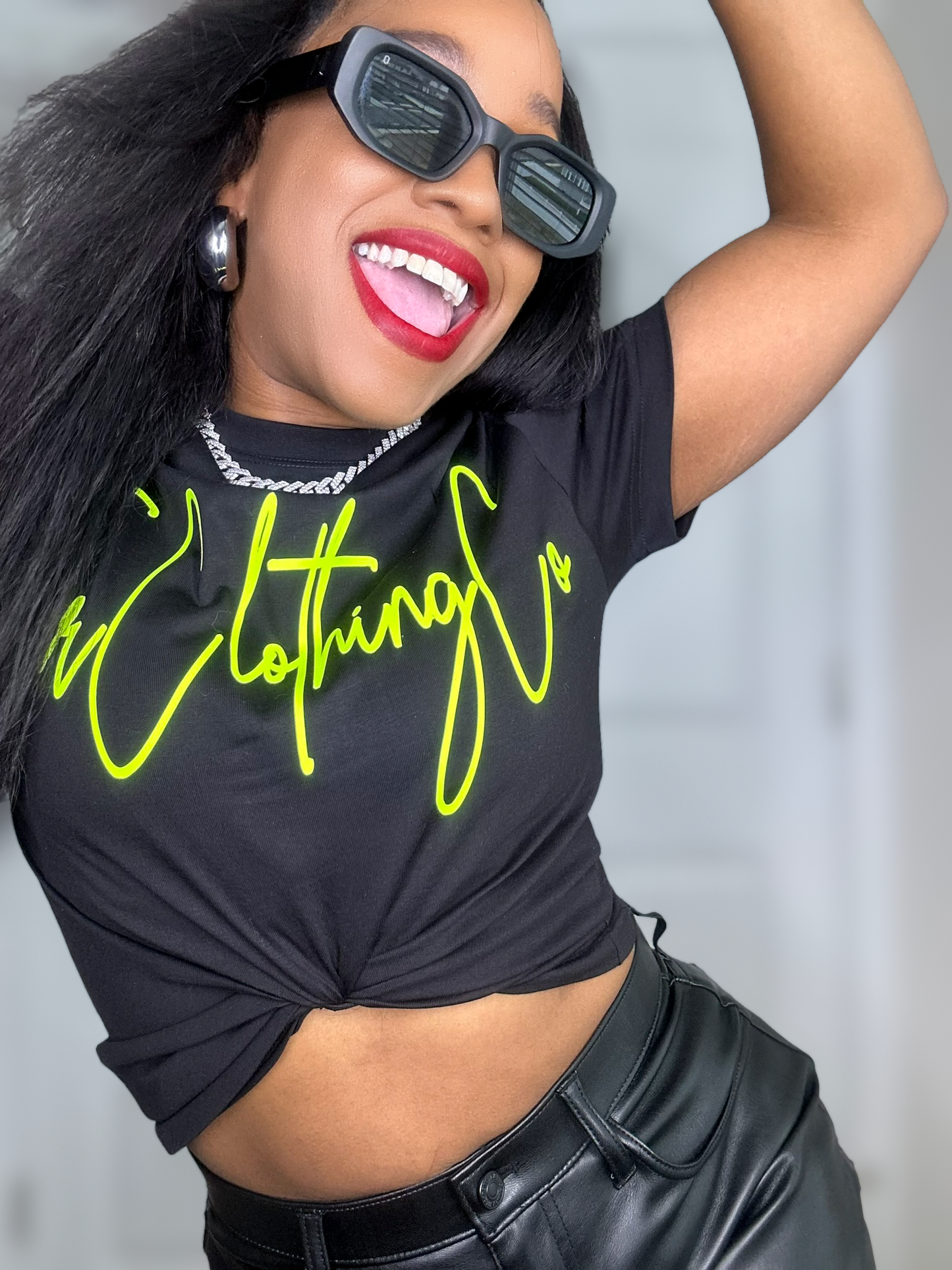 FOUR™ Essential Logo Tee (Black&Neon)