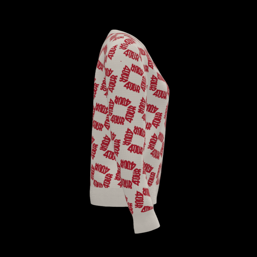 House of FOUR™ Crew Sweater (Creme&Crimson)