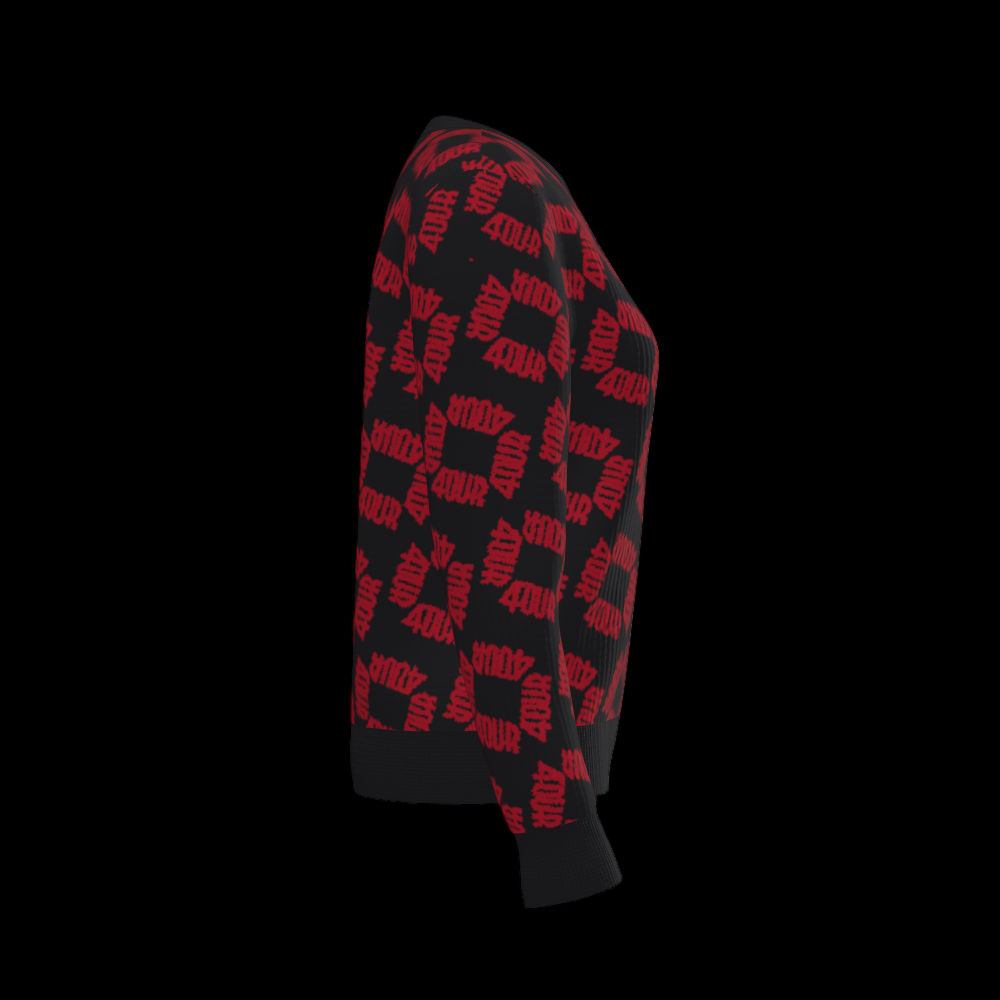 House of FOUR™ Crew Sweater(Black&Red)