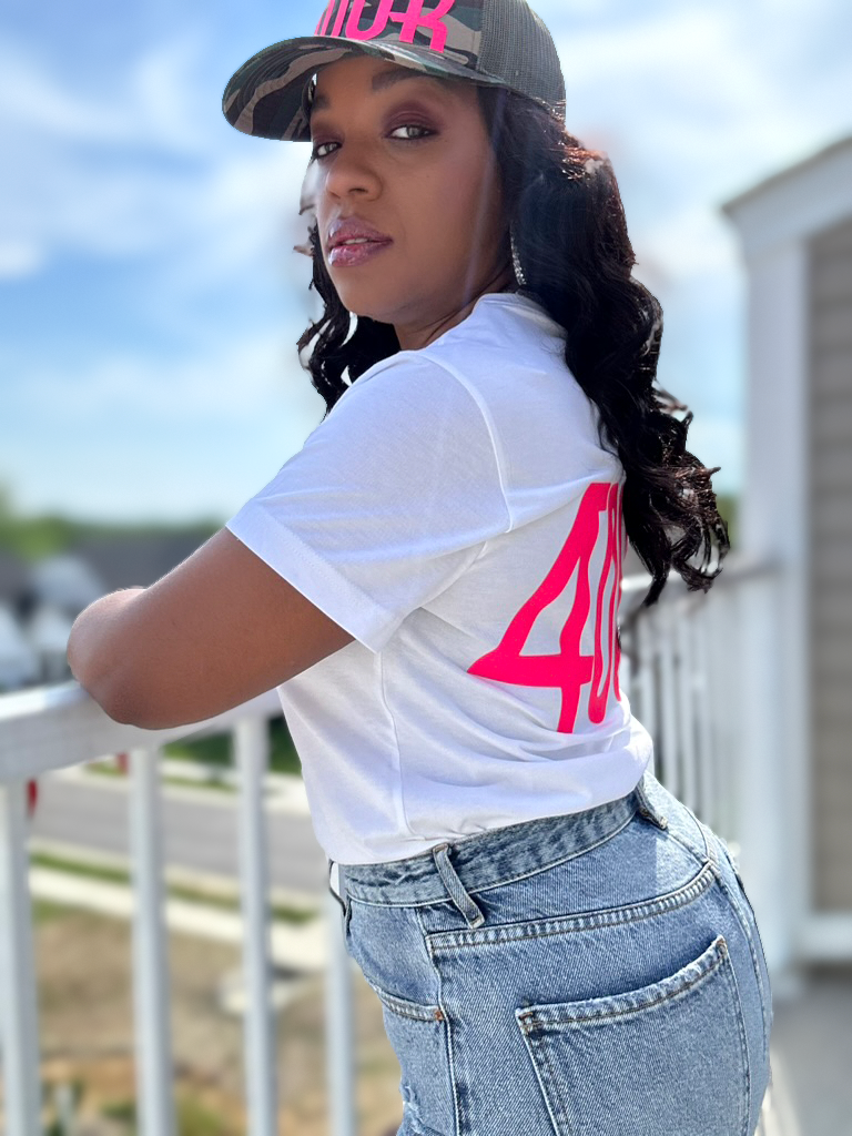 FOUR™ Essential Tee (White&Hotpink)