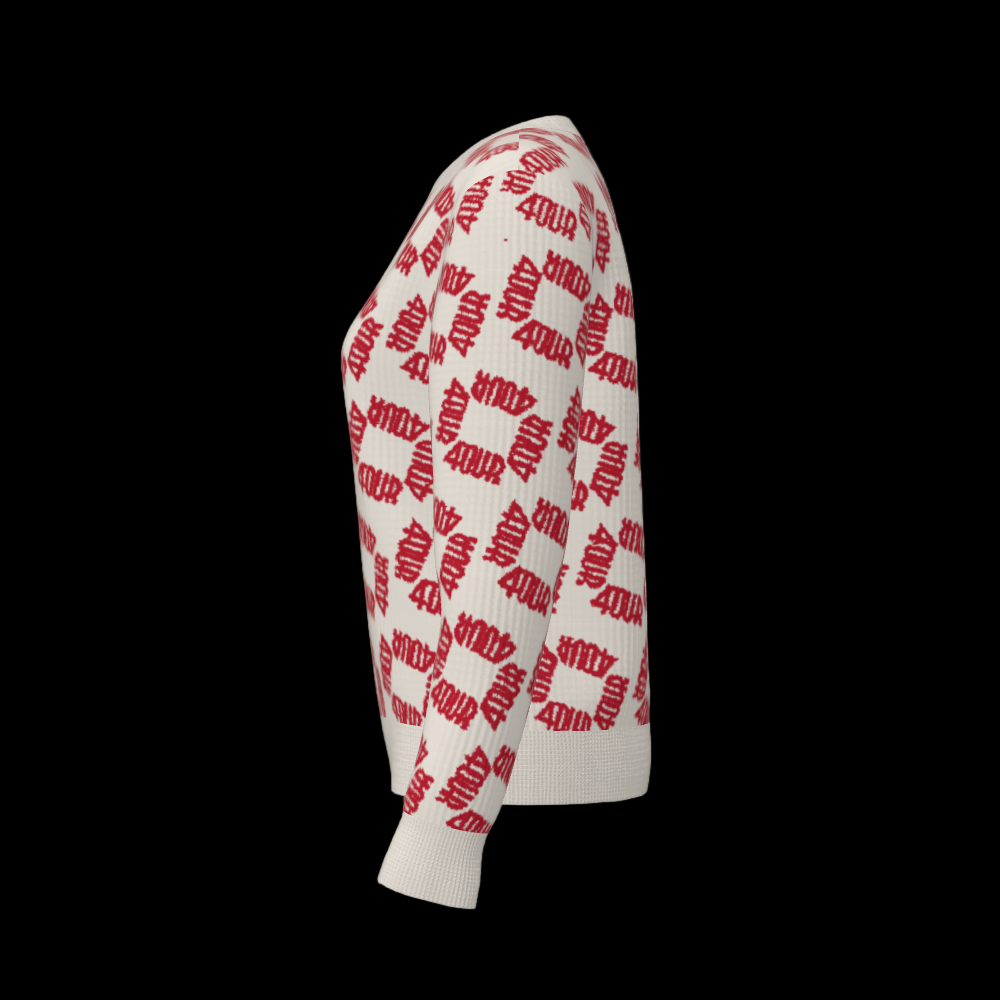 House of FOUR™ Crew Sweater (Creme&Crimson)