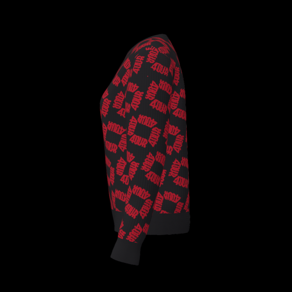 House of FOUR™ Crew Sweater(Black&Red)
