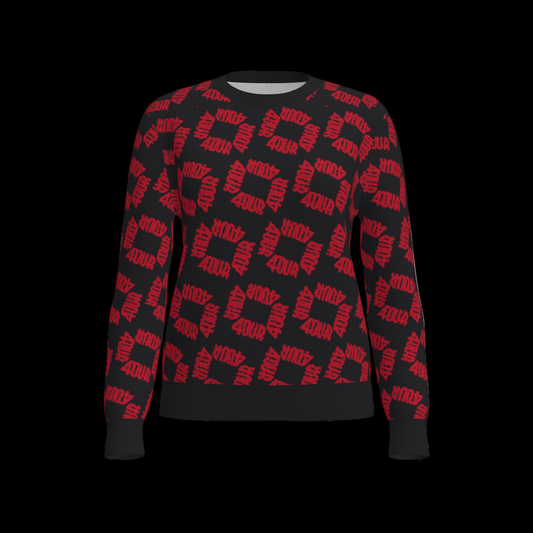 House of FOUR™ Crew Sweater(Black&Red)