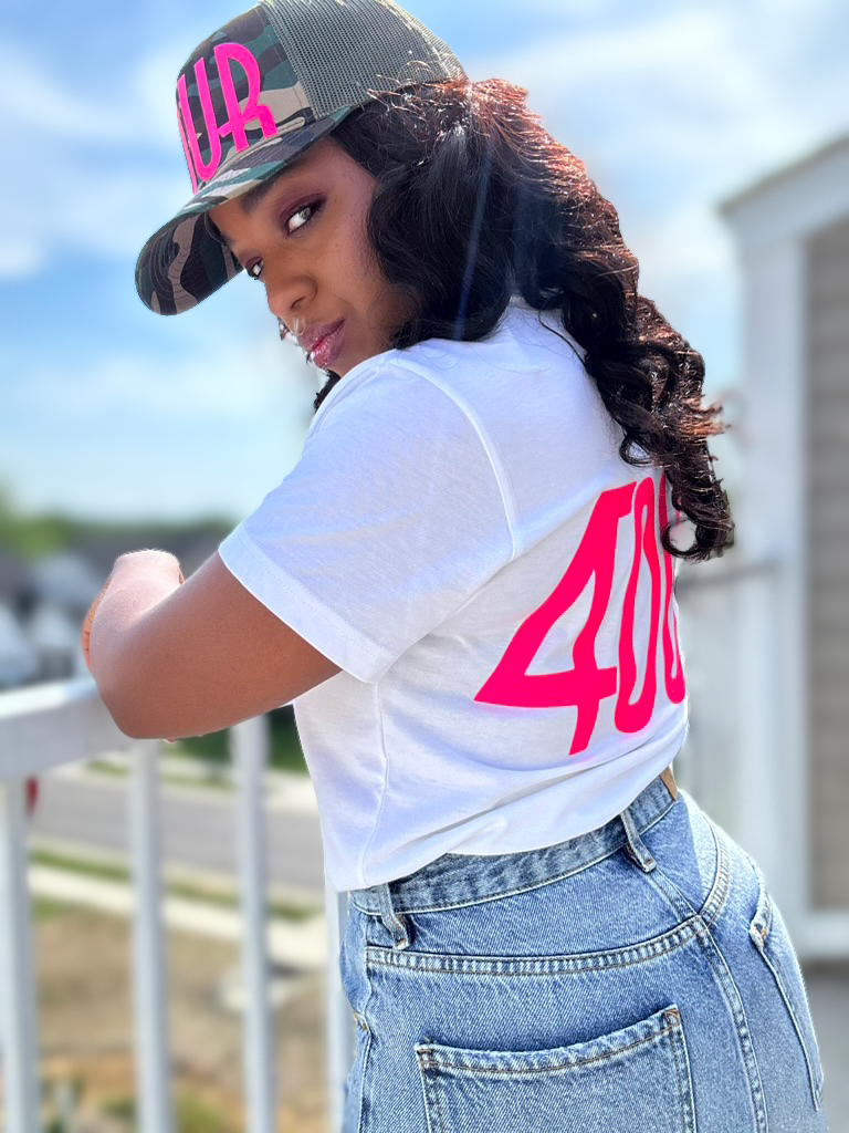FOUR™ Essential Tee (White&Hotpink)