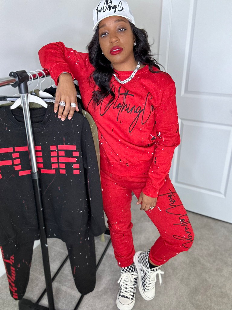 FOUR™ Red Signature Drip SweatSet
