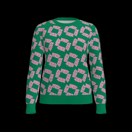 House of FOUR™ Crew Sweater (Green&Pink)