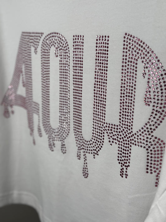 FOUR™ Diamond Drip Crop Top (Pink)