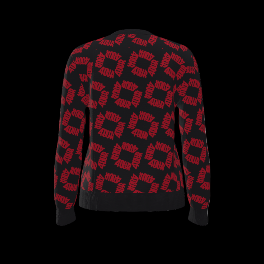 House of FOUR™ Crew Sweater(Black&Red)
